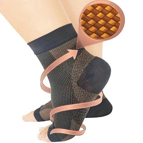 Copper Compression Relief - Open Toe Ankle Socks!