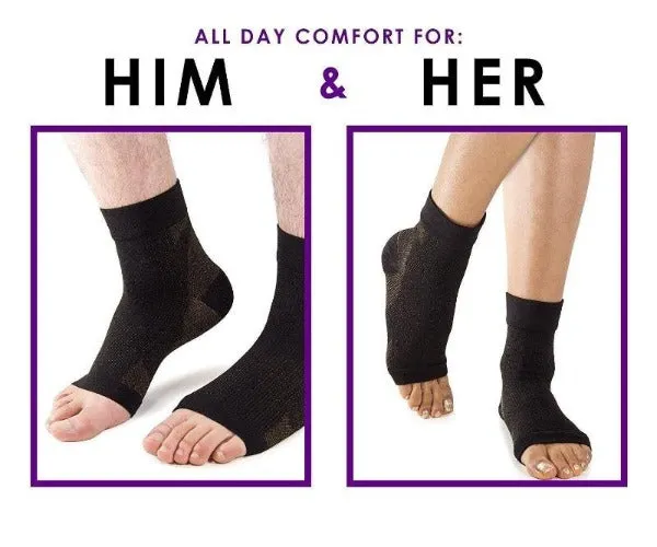 Copper Compression Relief - Open Toe Ankle Socks!