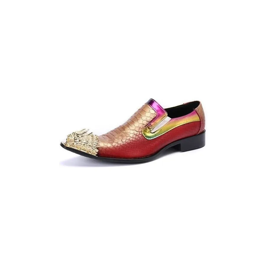 CrocLuxury Exquisite Crocodile Texture Leather Slip-on Shoes