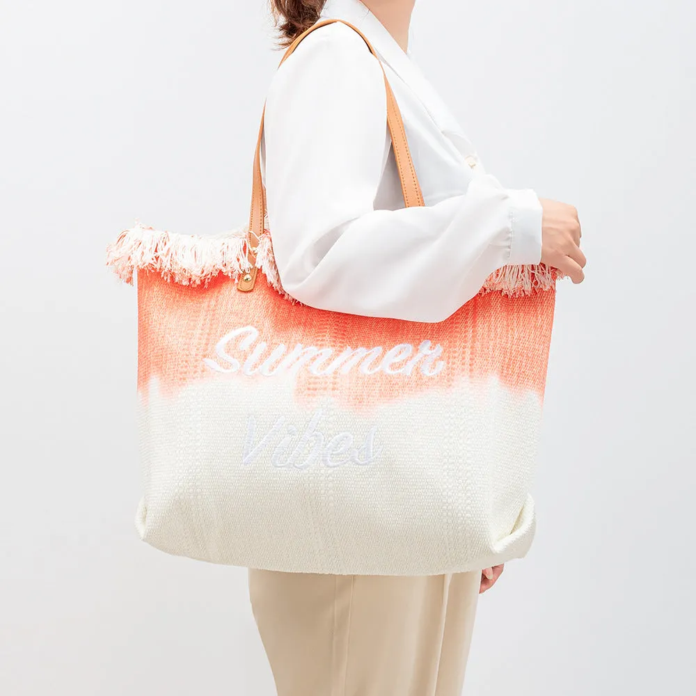 Cross-Border Embroidered Tote Bag Tassel Canvas Bag Magnetic Snap Commuter Bag Underarm Bag New Beach Shoulder Bag Summer