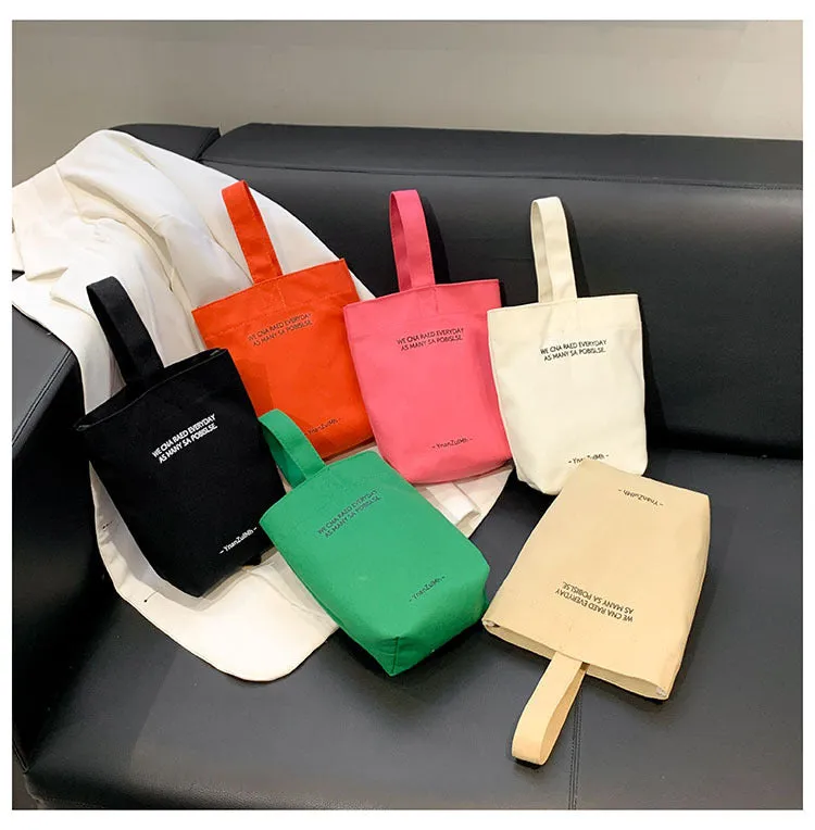 Cross-Border Supply/INS Style Kettle Bag Solid Color Handbag Mini Portable Canvas Bag Female Mummy Bag