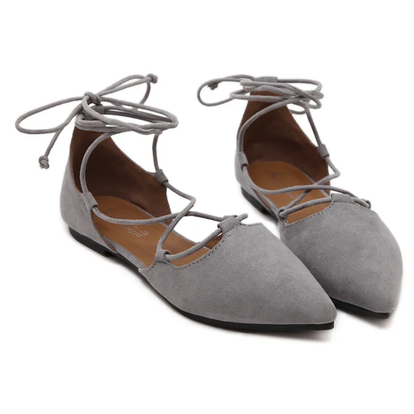 Cross Straps Pointed Flat Slip-on Shoes - Women's shoes