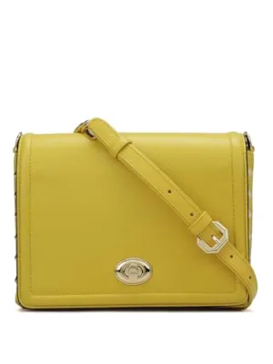 Da Milano Genuine Leather Yellow Sling Bag (01604) (Small)