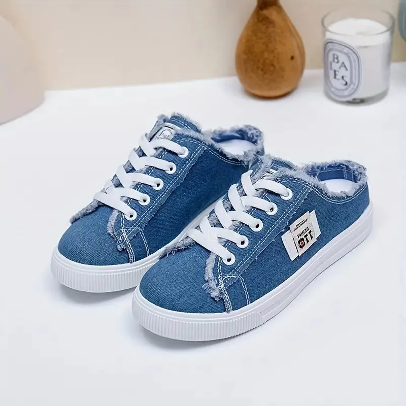 ELARA™ TRENDY ROUND TOE SLIP-ON CANVAS SHOES