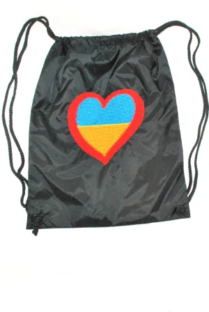 Embroidered drawstring backpack "Ukie heart"