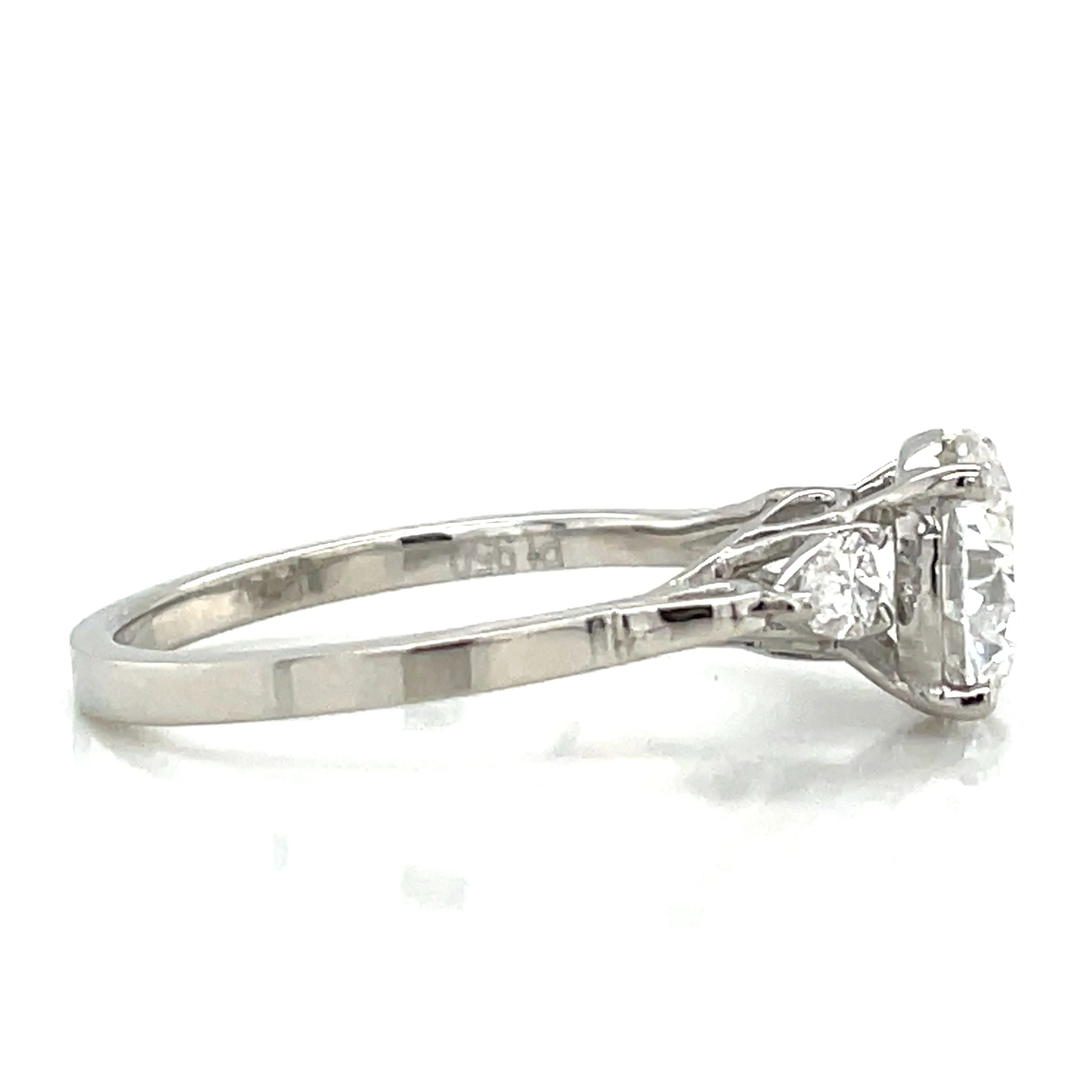 Emerie - Platinum 1.92ct Round Brilliant Laboratory Grown Diamond & Pear Side Stone Engagement Ring