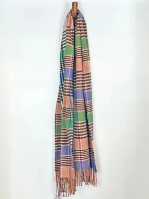 Emme Vigo Check Scarf Green Print