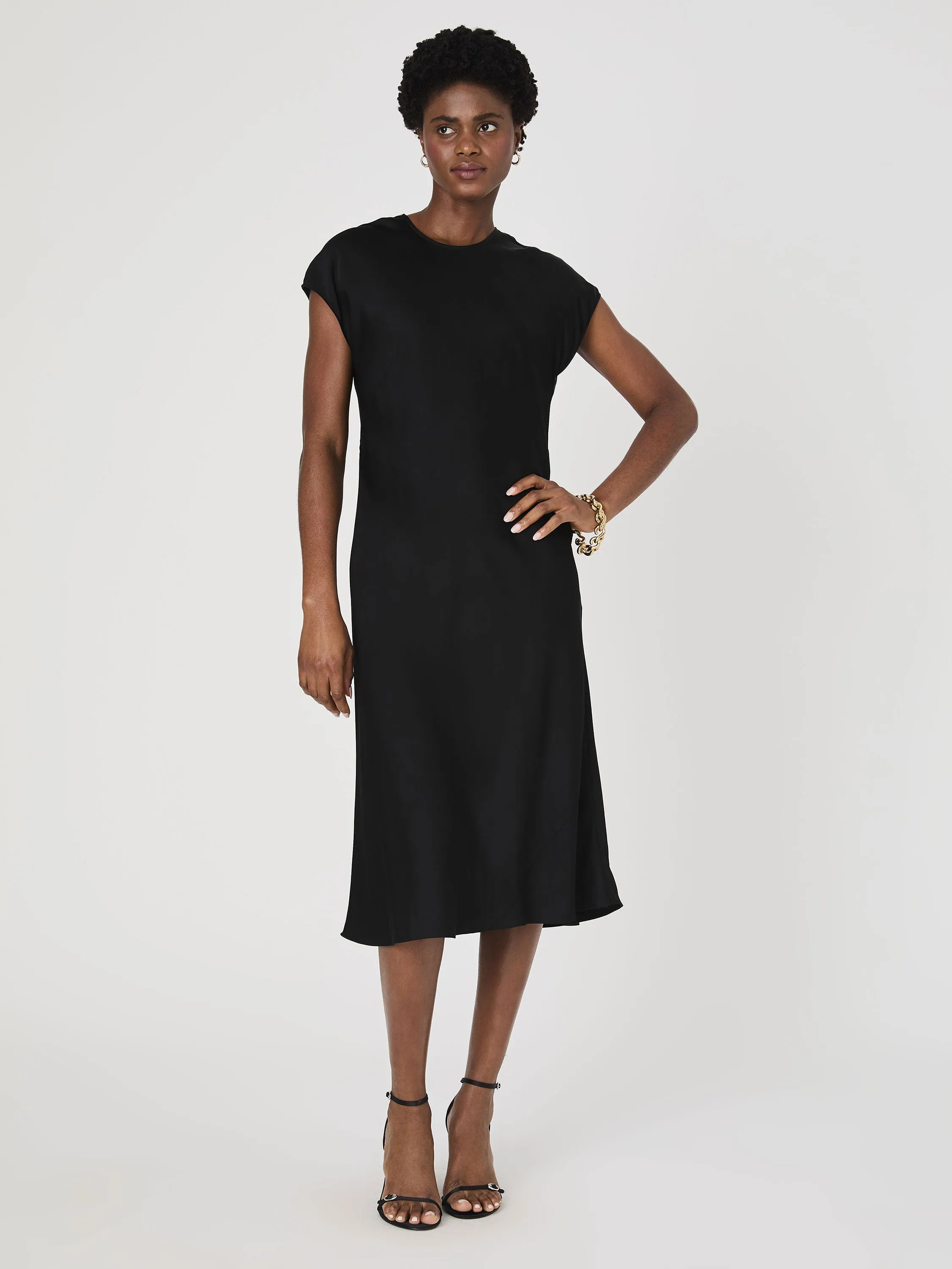 Ennis Satin Column Midi Dress