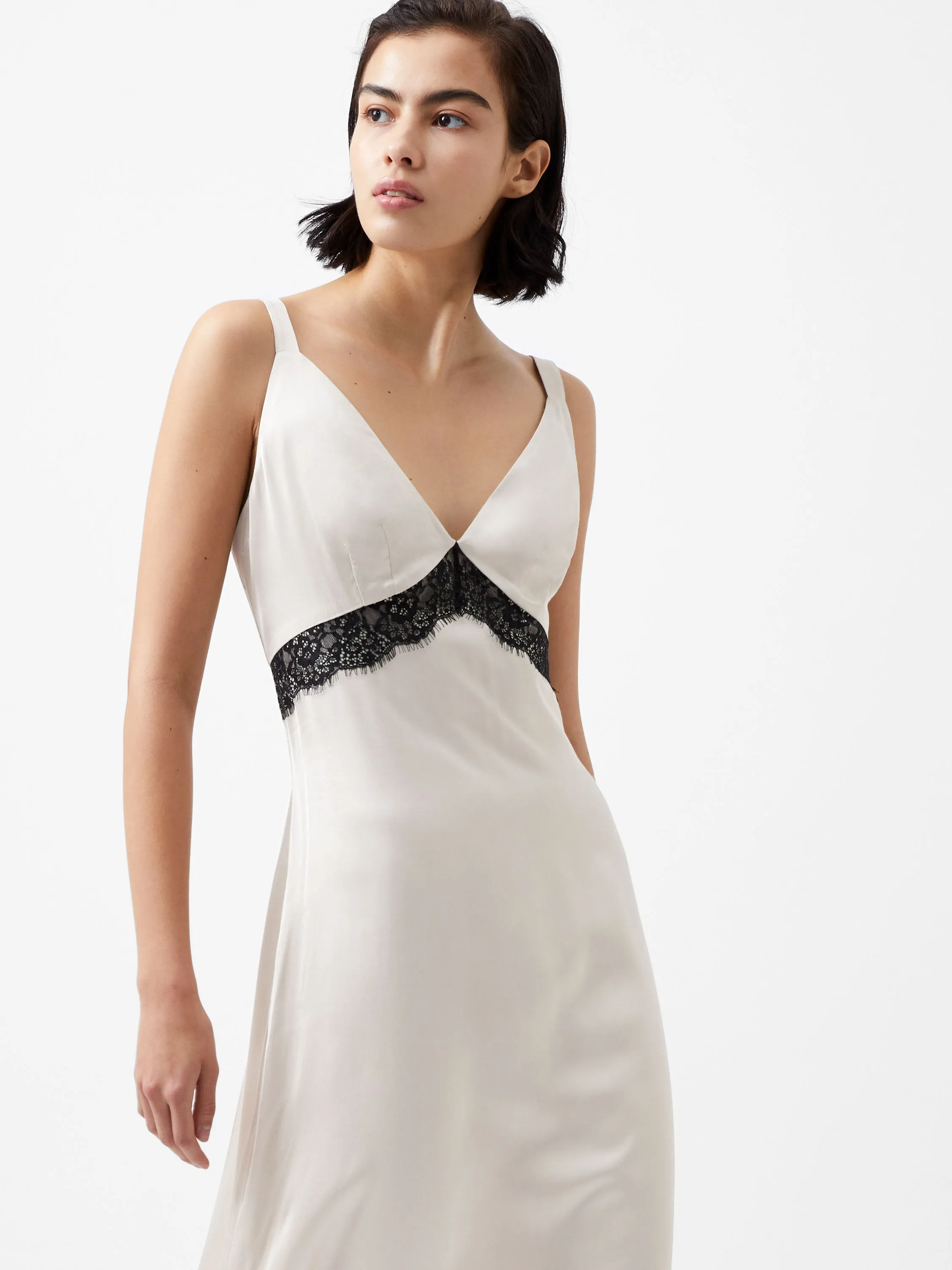 Ennis Satin Lace Dress