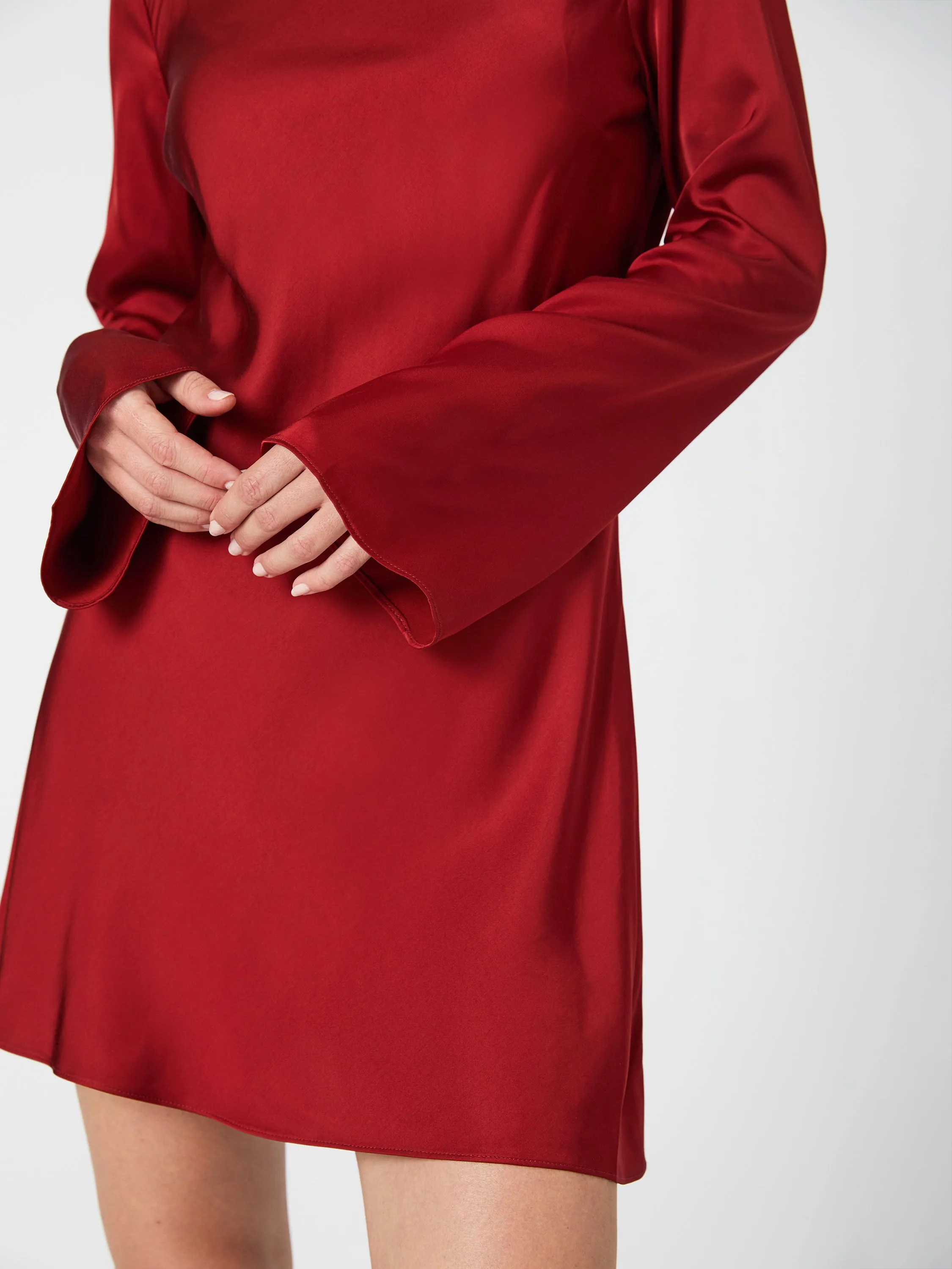 Ennis Satin Longsleeve Mini Dress