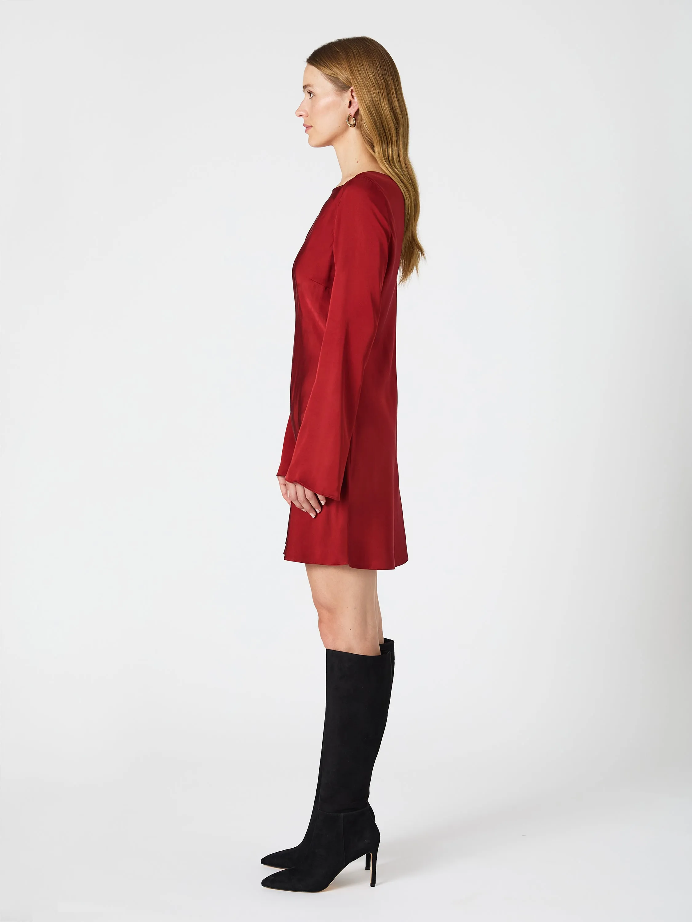 Ennis Satin Longsleeve Mini Dress