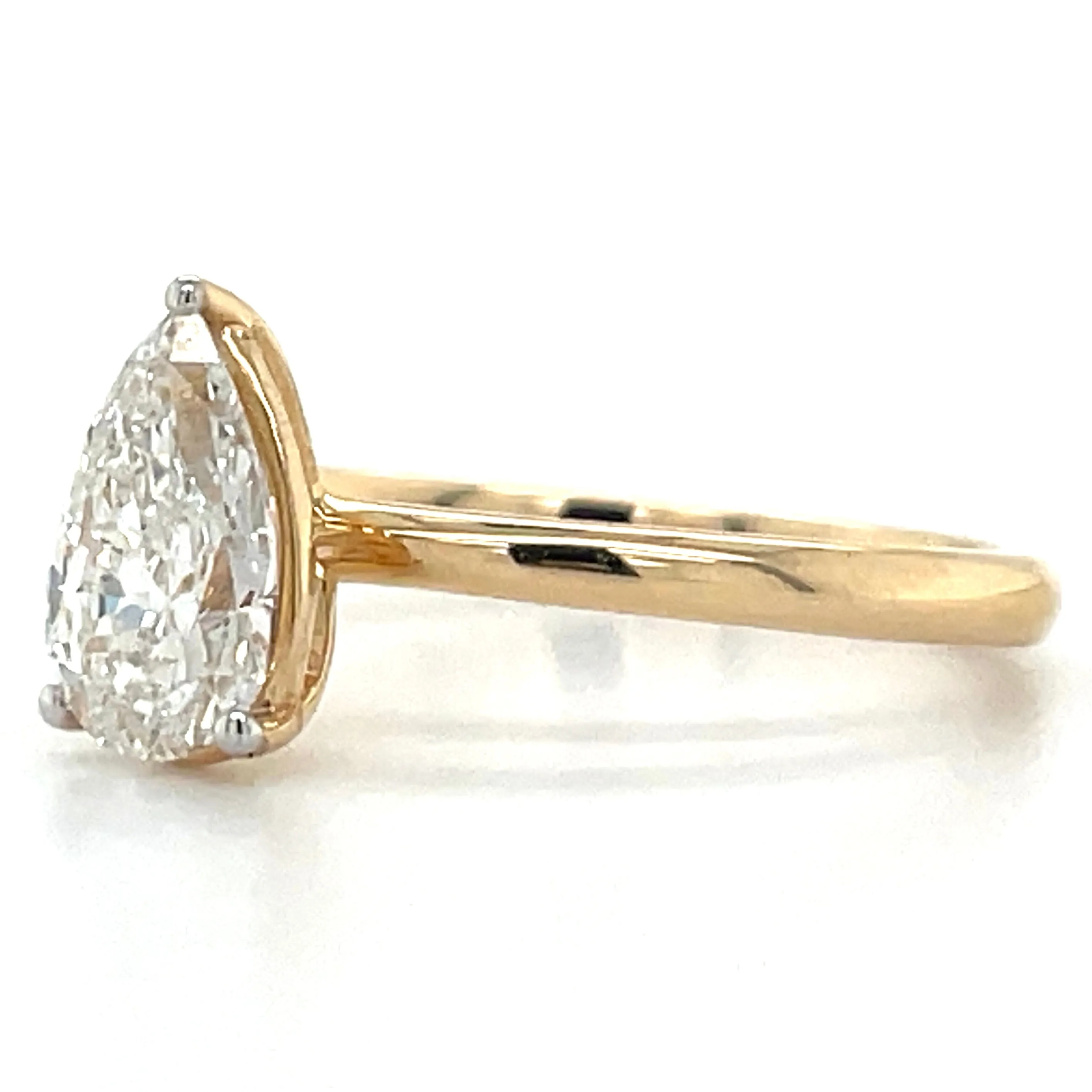 Eve - 14ct Yellow Gold 1.08ct Laboratory Grown Pear Cut Diamond Engagement Ring