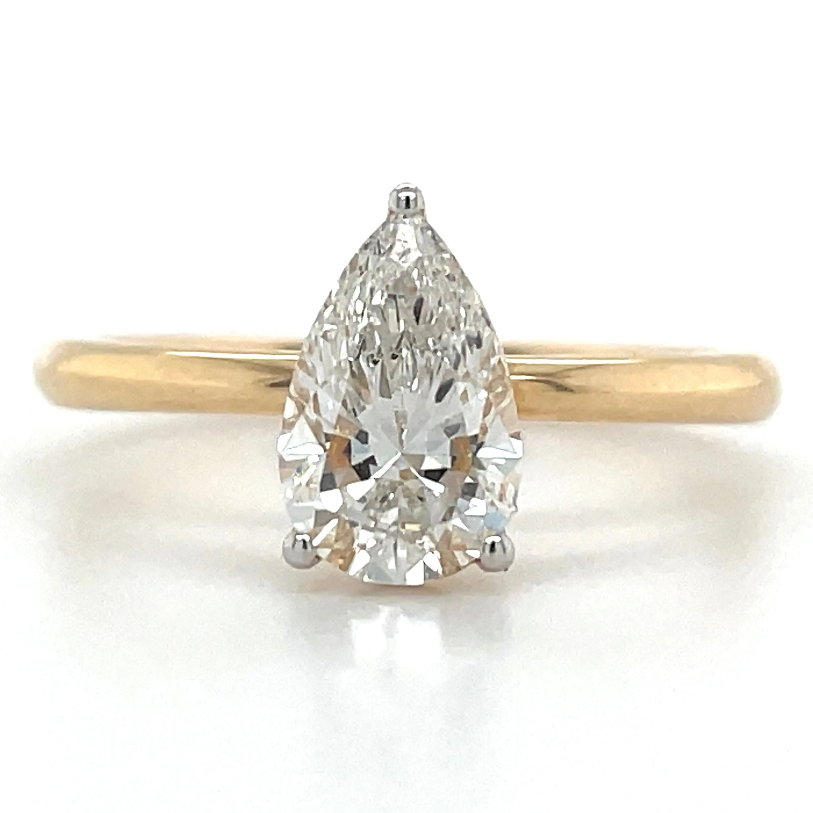 Eve - 14ct Yellow Gold 1.08ct Laboratory Grown Pear Cut Diamond Engagement Ring