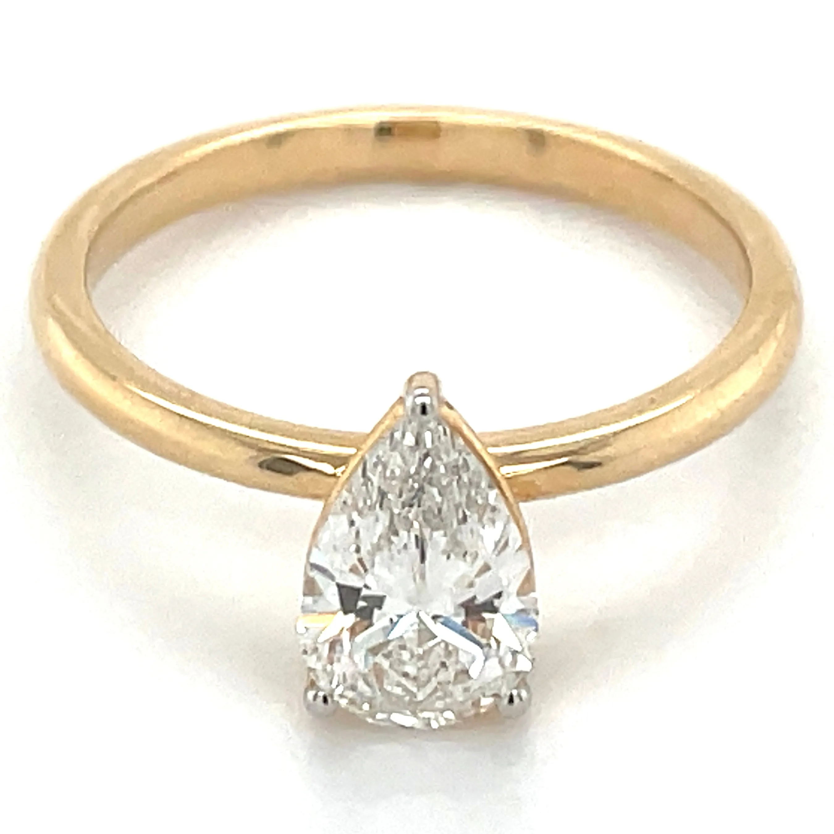 Eve - 14ct Yellow Gold 1.08ct Laboratory Grown Pear Cut Diamond Engagement Ring