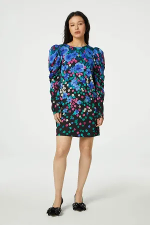 Fabienne Chapot Marloes Dress Blue Pansy Rain Print