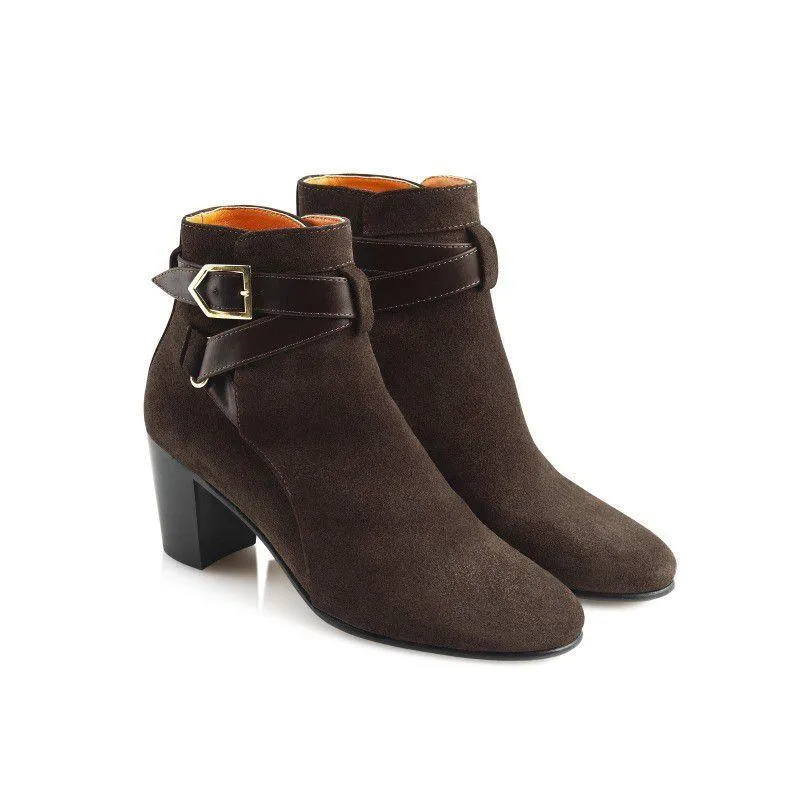 Fairfax & Favor Kensington Ladies Suede Ankle Boot - Chocolate