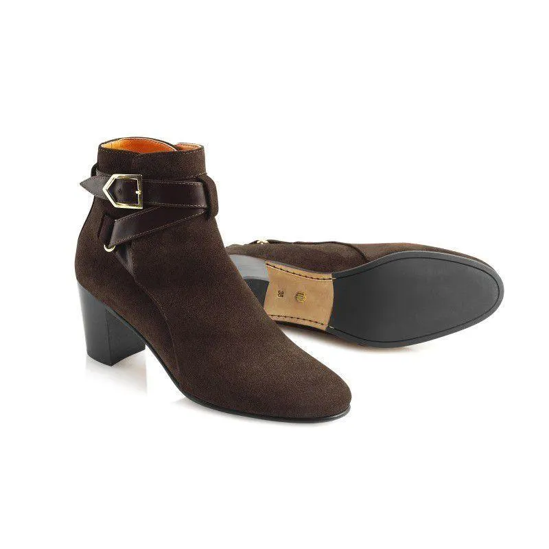 Fairfax & Favor Kensington Ladies Suede Ankle Boot - Chocolate