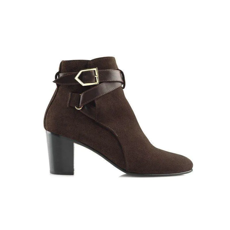 Fairfax & Favor Kensington Ladies Suede Ankle Boot - Chocolate