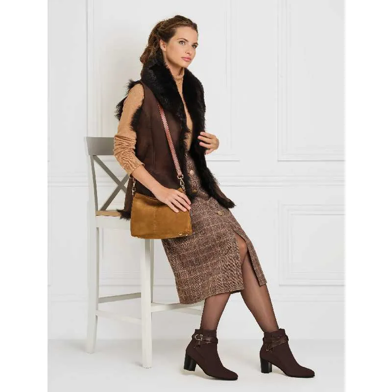 Fairfax & Favor Kensington Ladies Suede Ankle Boot - Chocolate