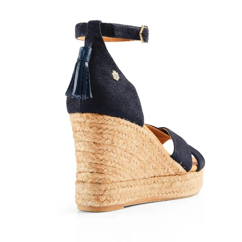 Fairfax & Favor Valencia Ladies Wedge Sandal - Navy