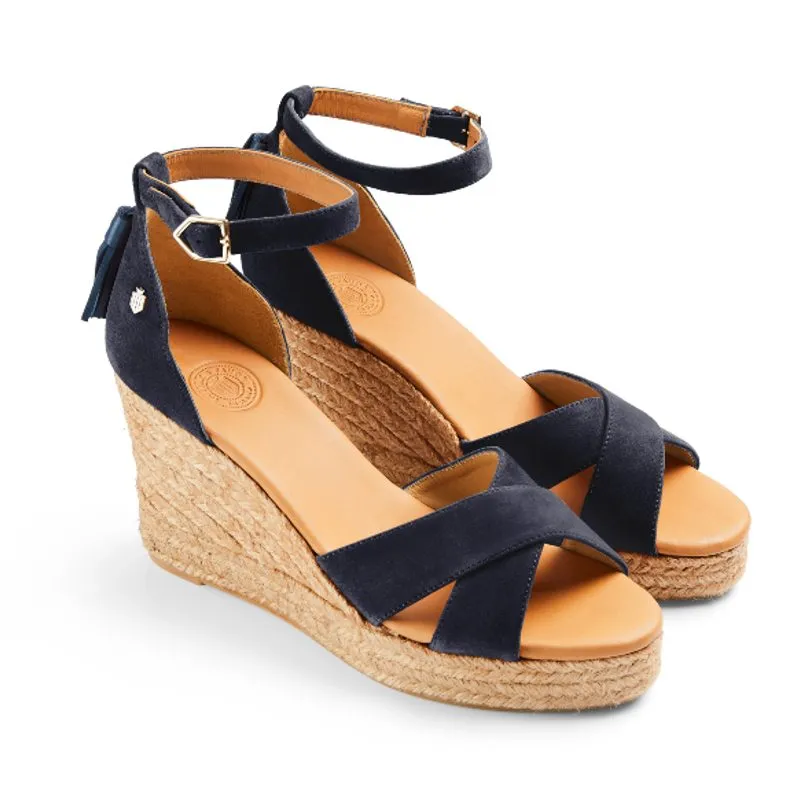 Fairfax & Favor Valencia Ladies Wedge Sandal - Navy