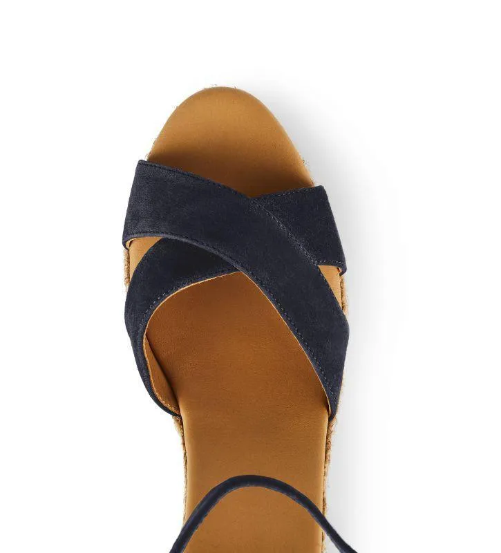 Fairfax & Favor Valencia Ladies Wedge Sandal - Navy