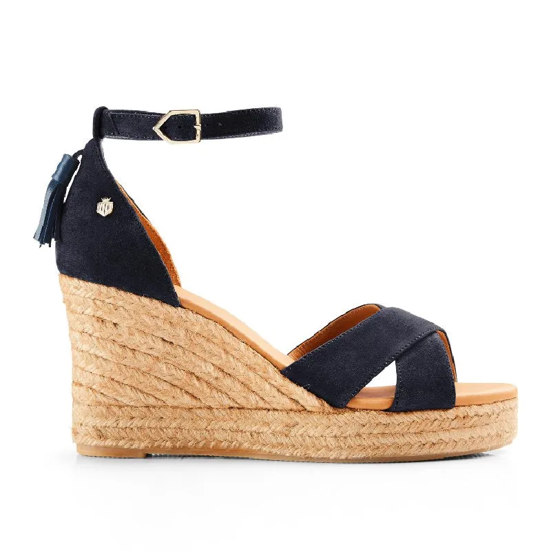 Fairfax & Favor Valencia Ladies Wedge Sandal - Navy