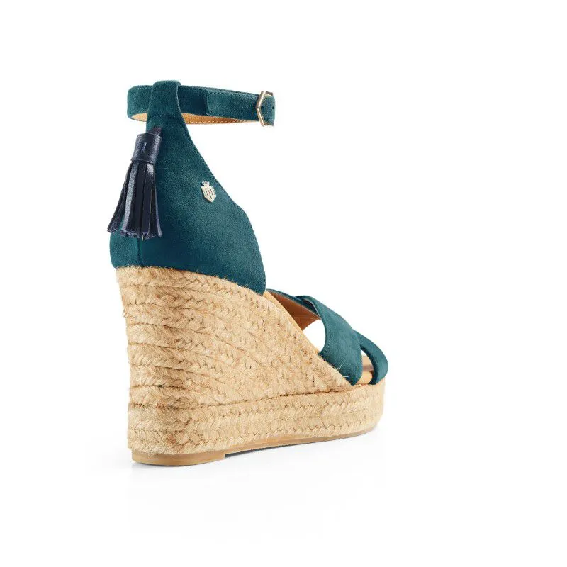 Fairfax & Favor Valencia Ladies Wedge Sandal - Ocean Blue