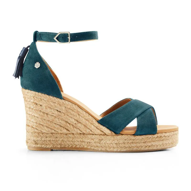 Fairfax & Favor Valencia Ladies Wedge Sandal - Ocean Blue