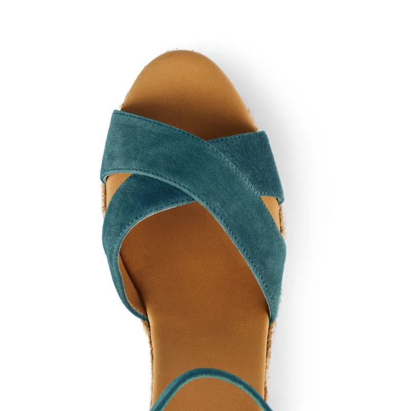 Fairfax & Favor Valencia Ladies Wedge Sandal - Ocean Blue