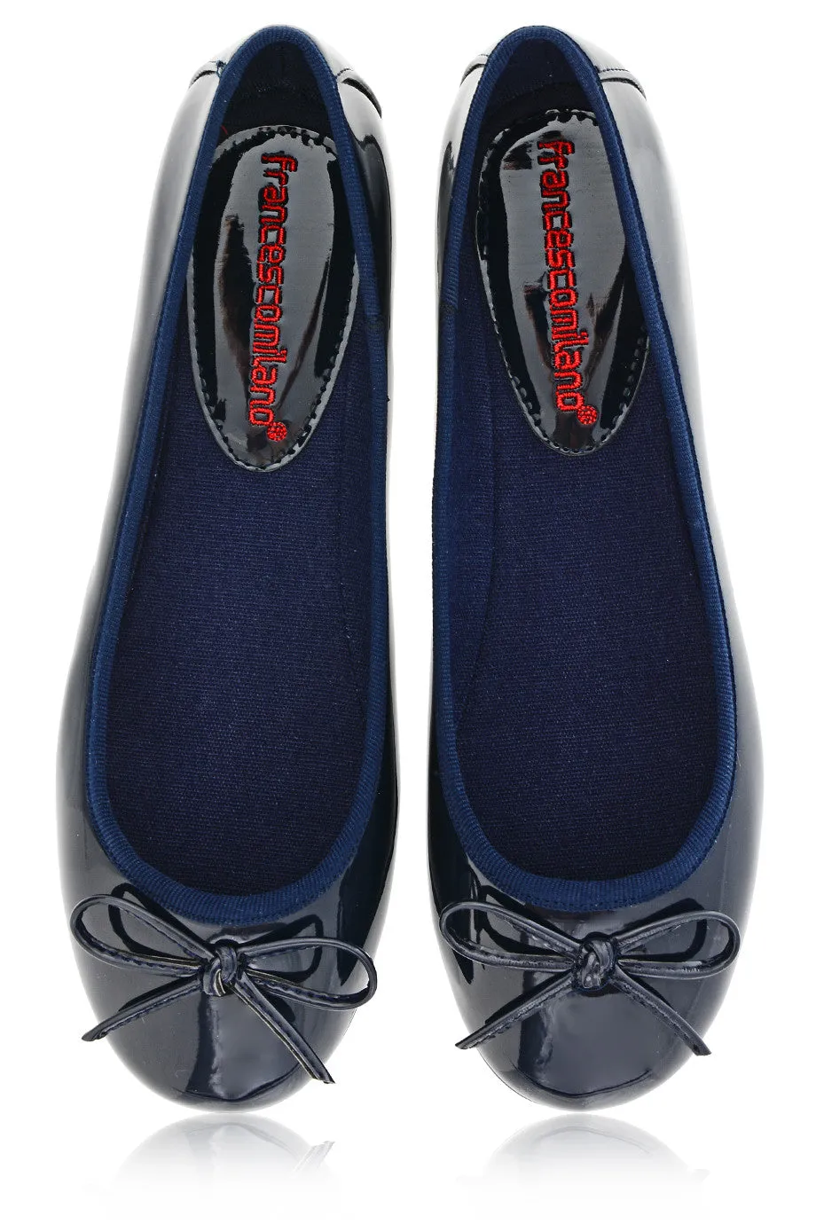 FRANCESCO MILANO ERMA Blue Pattent Ballerinas