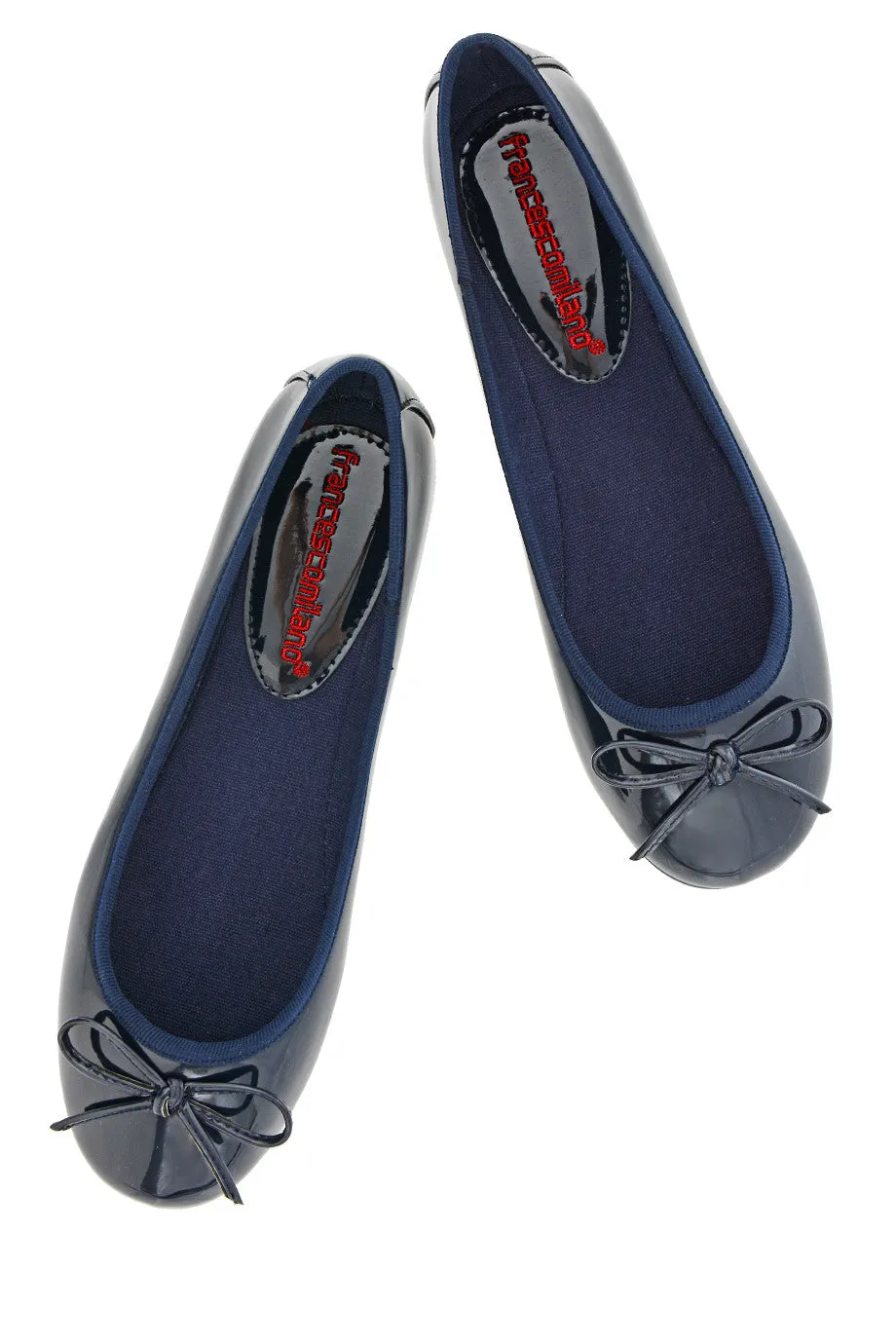 FRANCESCO MILANO ERMA Blue Pattent Ballerinas