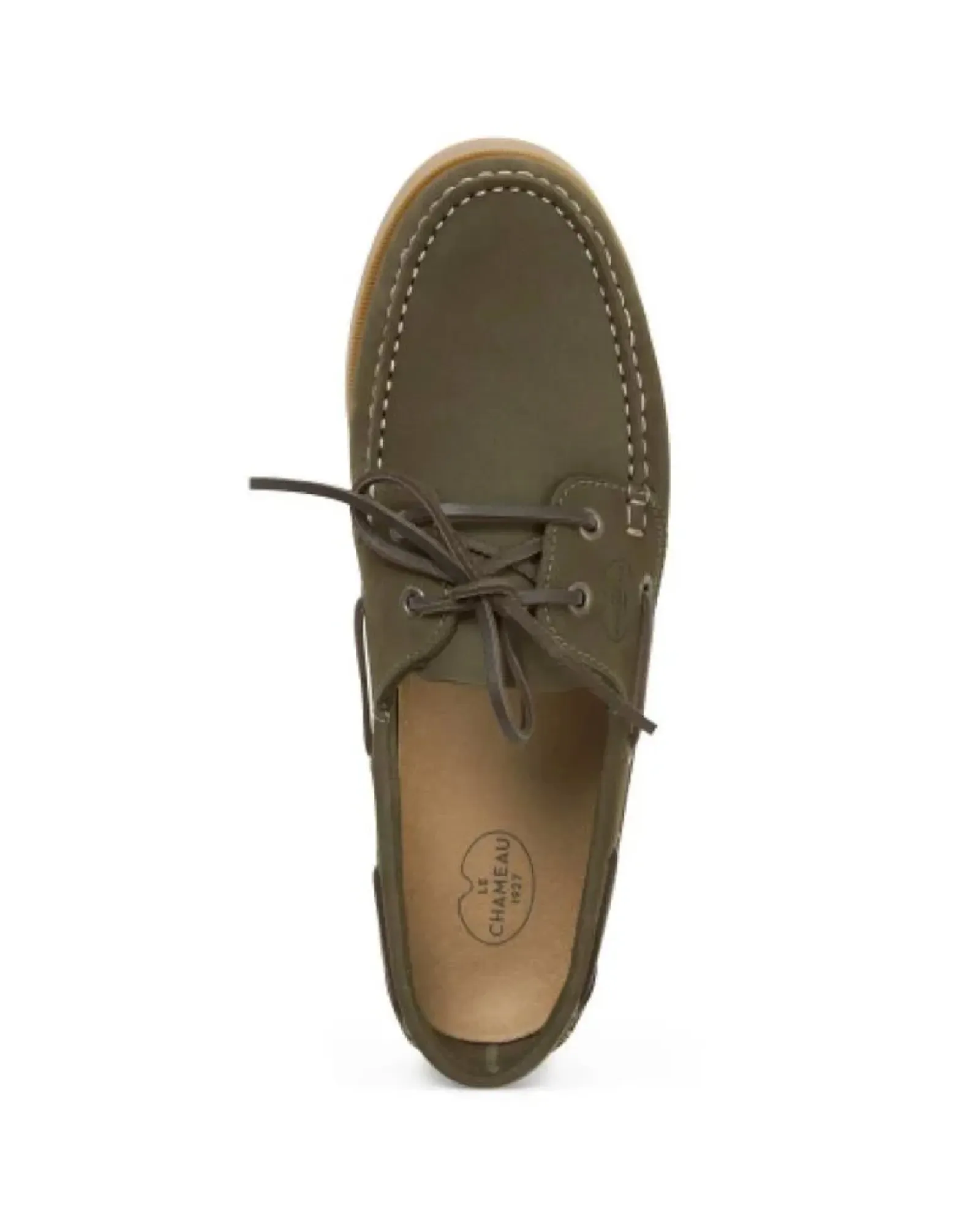 Galion Nubuck Homme Deck Shoe - Vert Chameau