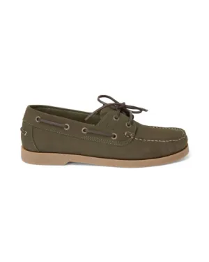 Galion Nubuck Homme Deck Shoe - Vert Chameau