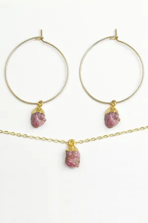 Garnet Nugget Earrings