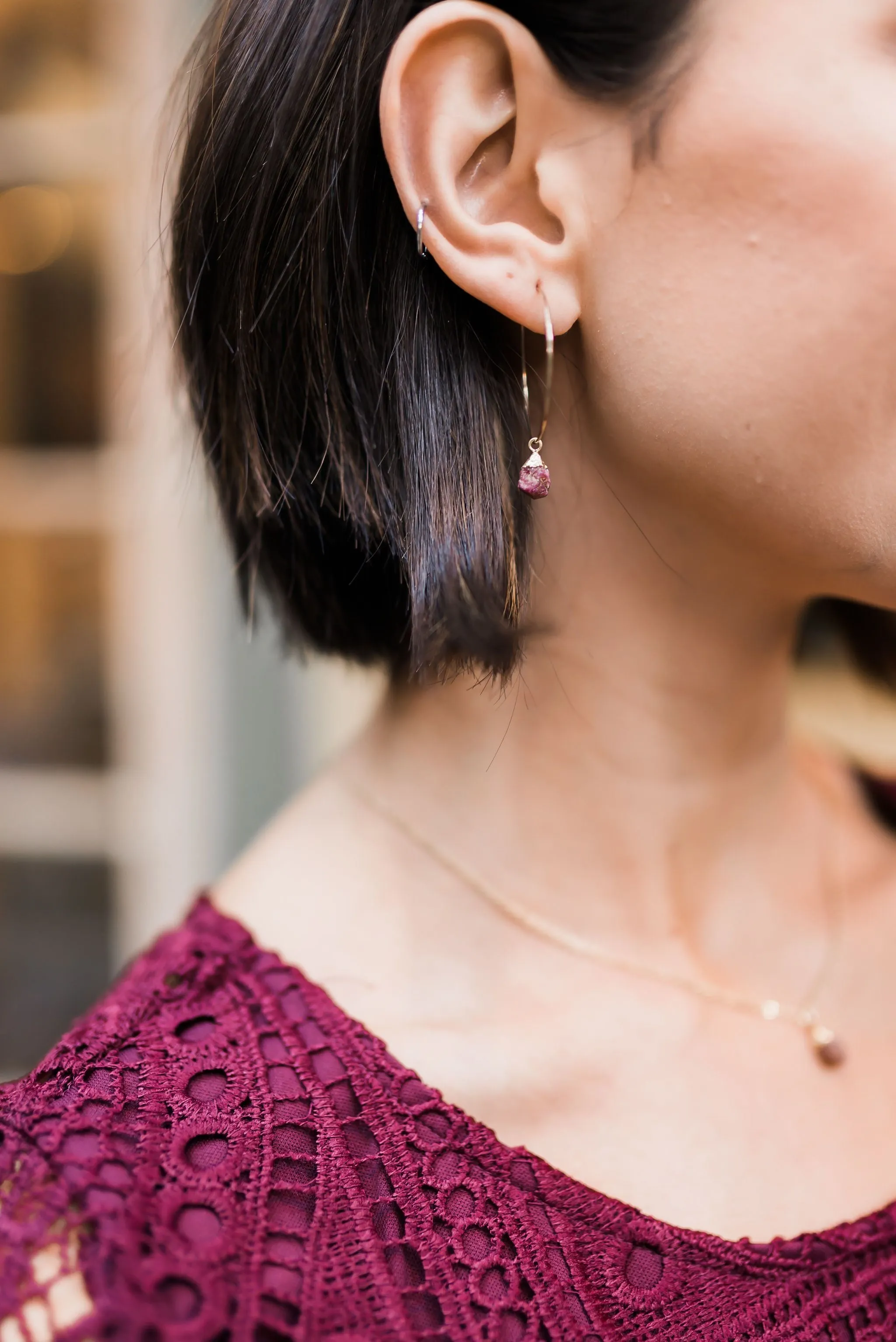 Garnet Nugget Earrings