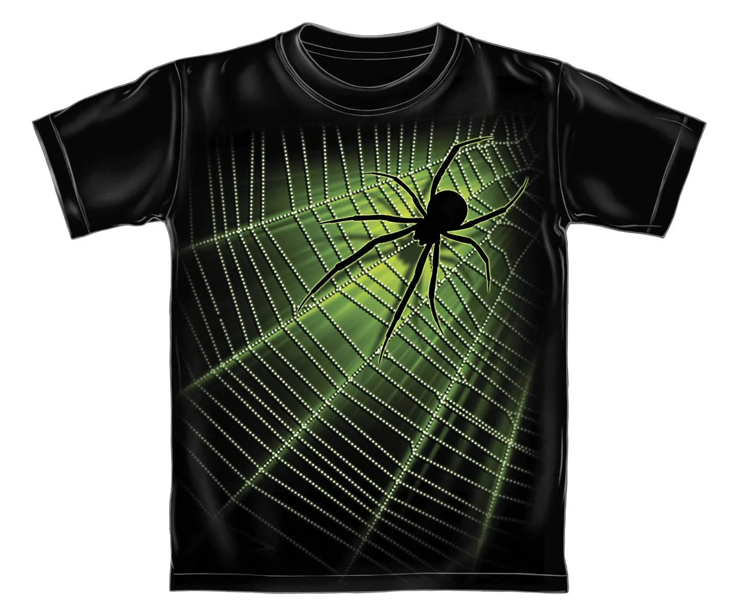 Giant Spider Web Glow in The Dark Adult Tee Shirt (Adult XL