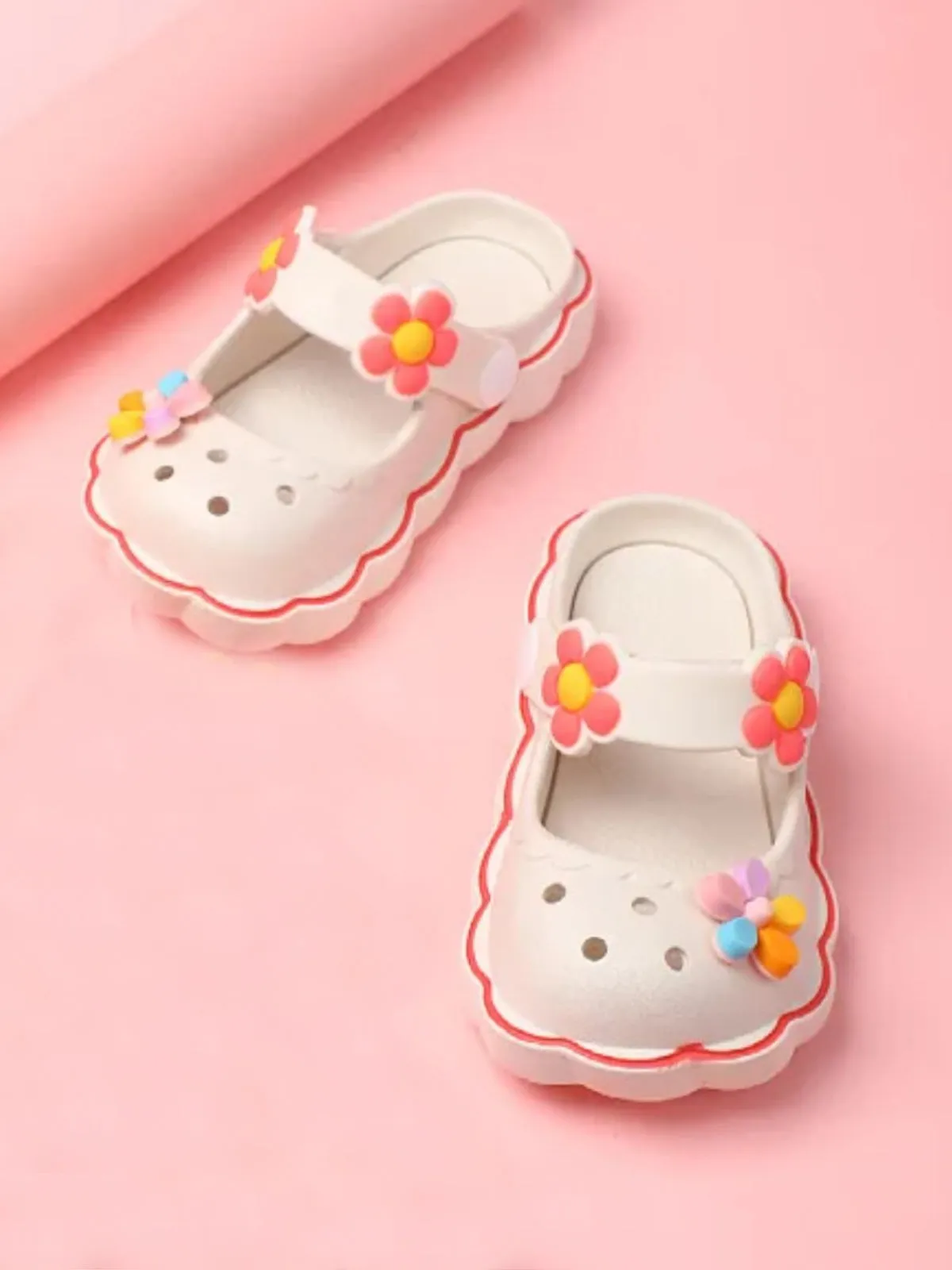 Girls Floral Scalloped Mary Jane Shoes By Liv and Mia