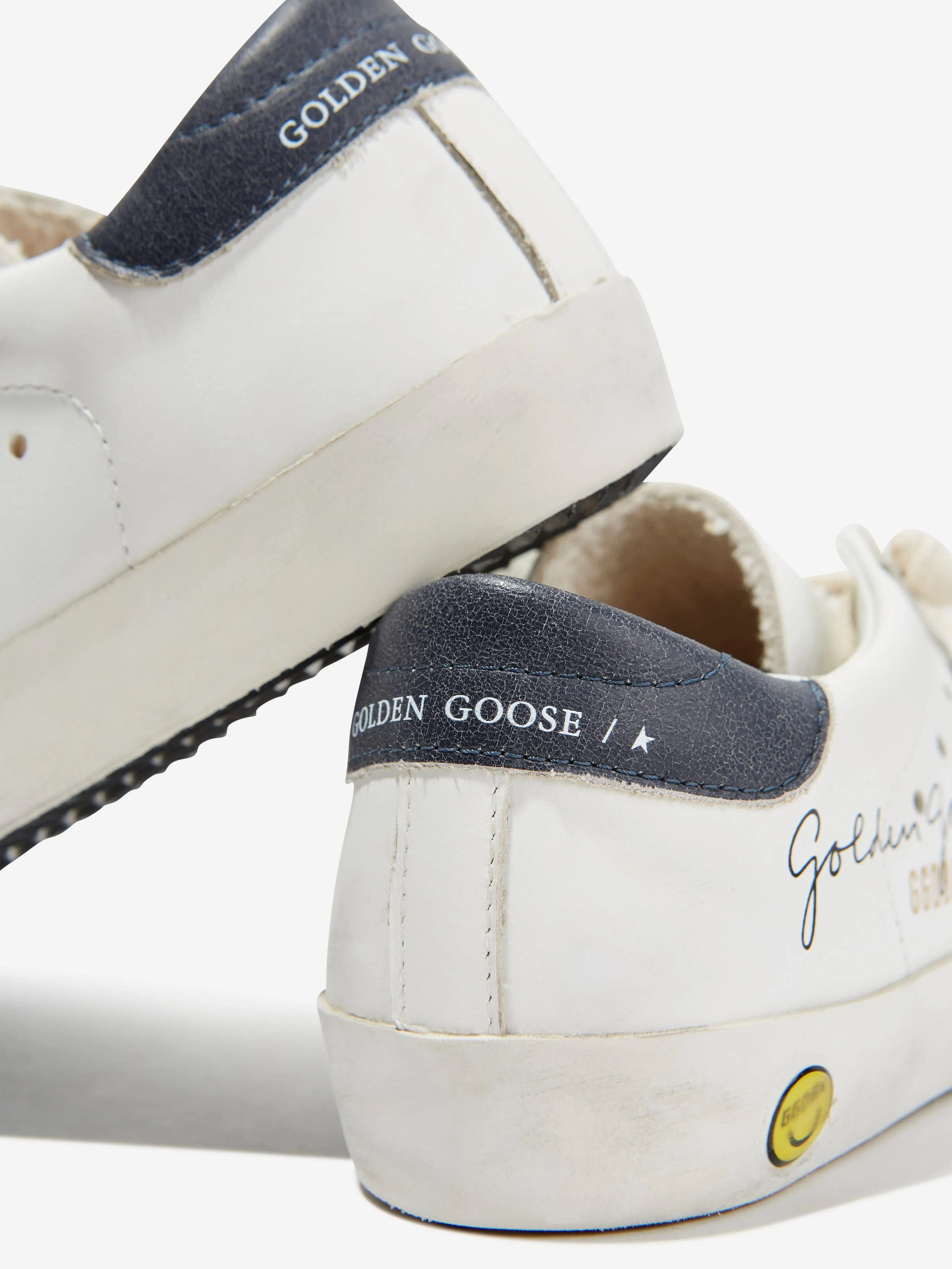 Golden Goose Kids Leather Super Star Trainers in White