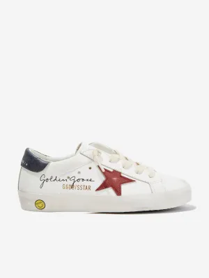 Golden Goose Kids Leather Super Star Trainers in White