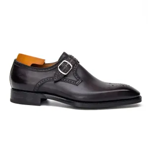 Goodyear Welted Monk Strap Shoes Black