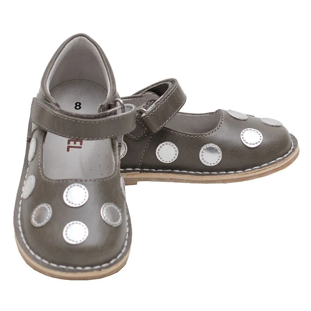 Grey Silver Dot Strap Mary Jane Shoe Baby Girl 4