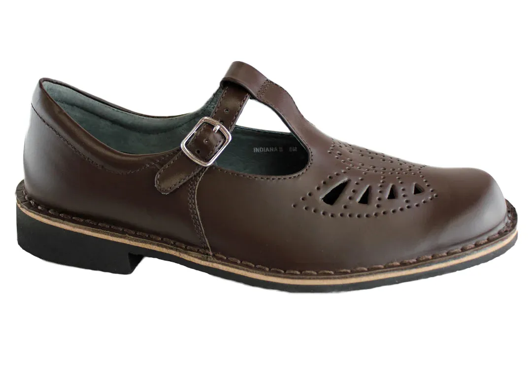 Harrison Indiana II Junior School Shoes - Brown