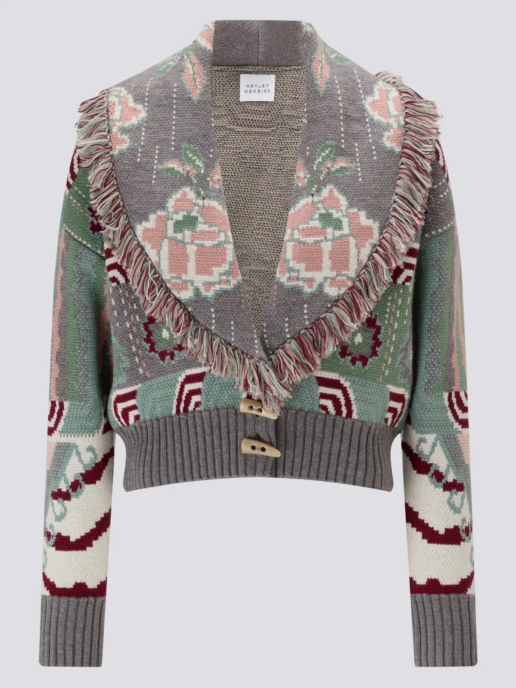 Hayley Menzies Tibetan Tiger Merino Jacquard Bomber Cardi