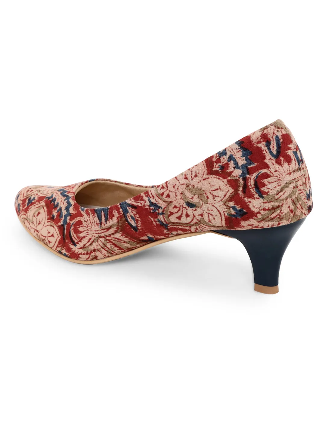 Kalamkari Block Print Kitten Heels