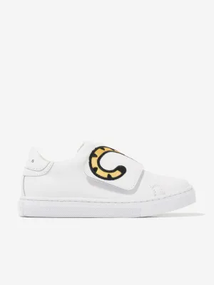 KENZO Kids Leather Kotora Trainers in White