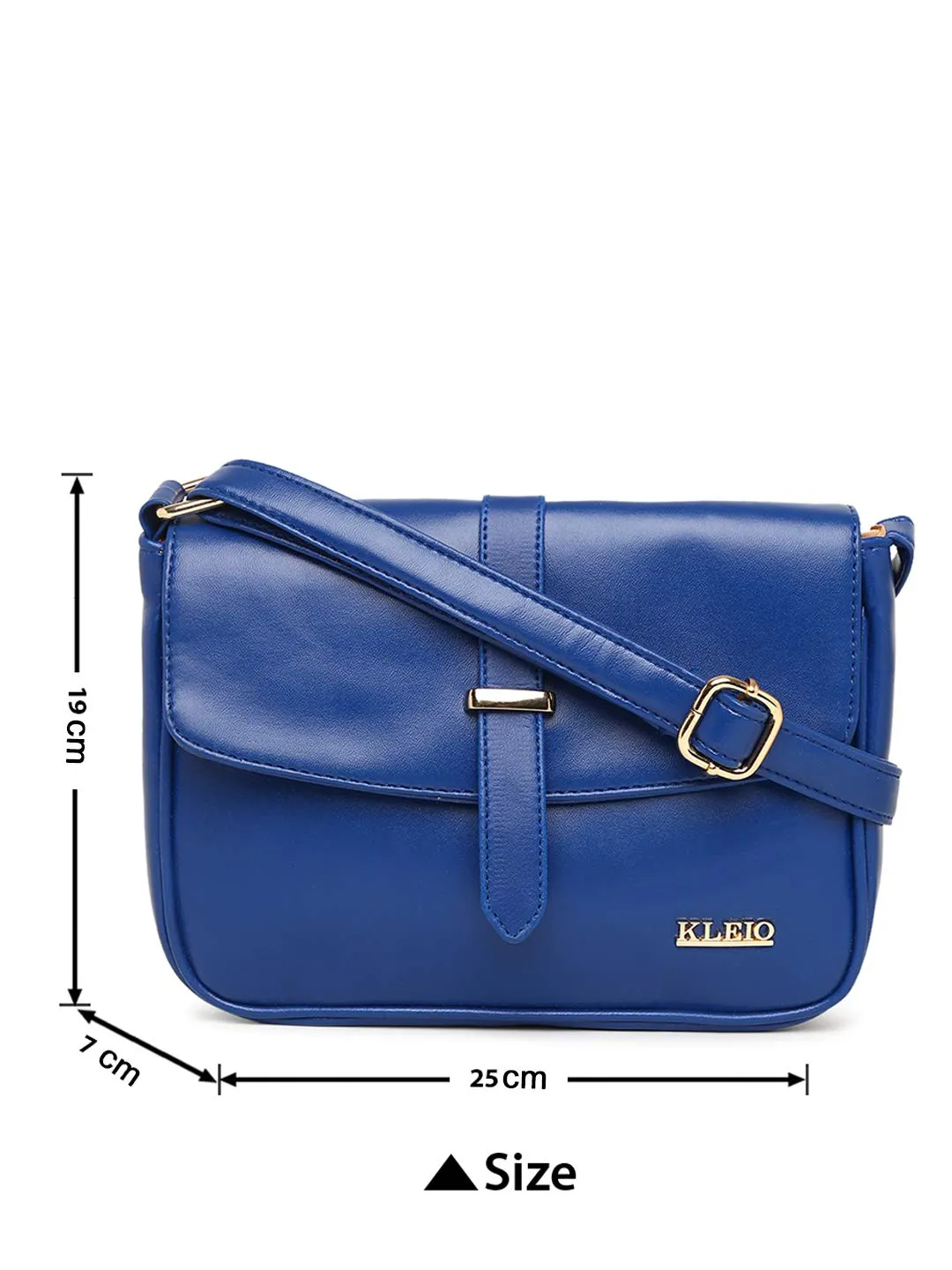 KLEIO Stylish PU Sling Bag for Women/Girls (Royal Blue) (HO8016KL-RB)