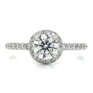 Kylie - 18ct White Gold .84ct Laboratory Grown Round Halo Diamond Engagement Ring