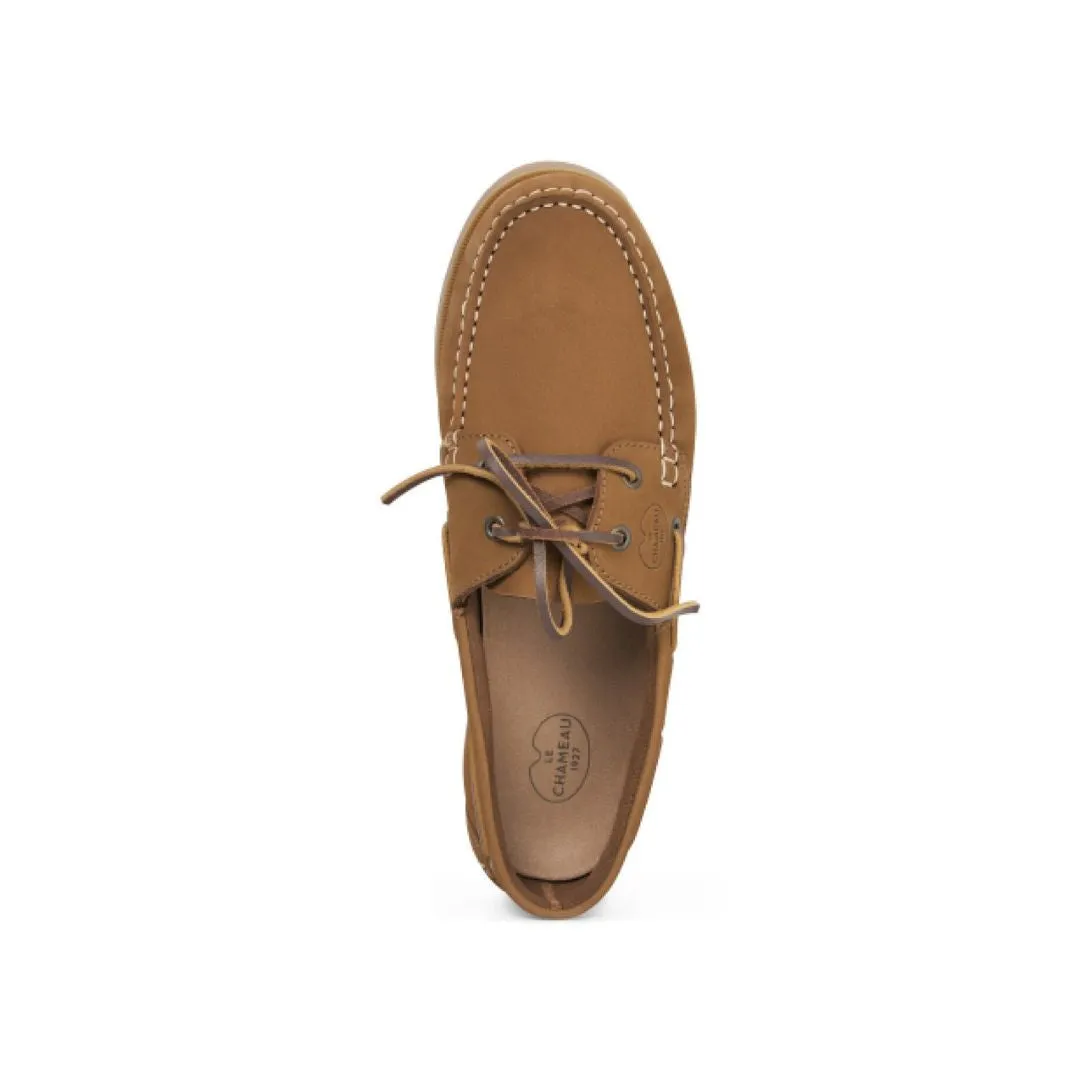 Le Chameau Men's Galion Nubuck Homme Deck Shoes in Tan