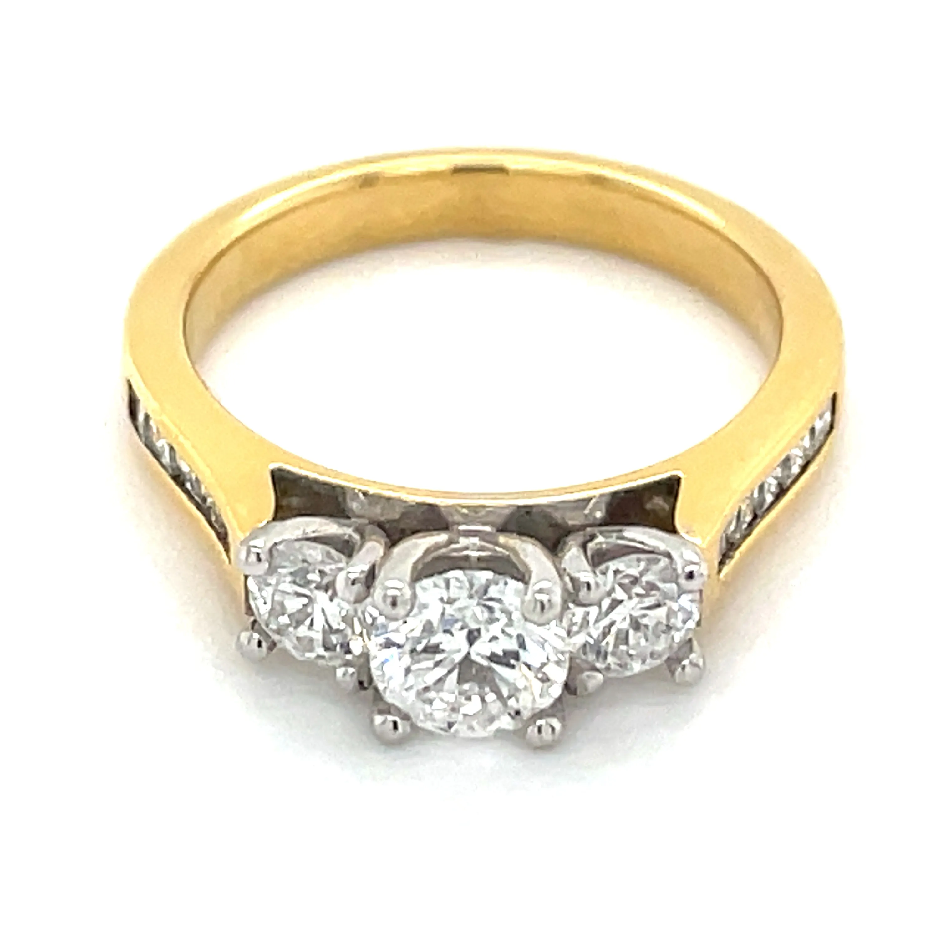 Lucy - 18ct Yellow Gold Three Stone Earth Grown Diamond Engagement Ring